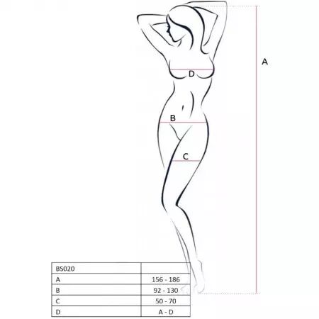 PASSION - FEMME BS020 BODYSTOCKING BLANC TAILLE UNIQUE