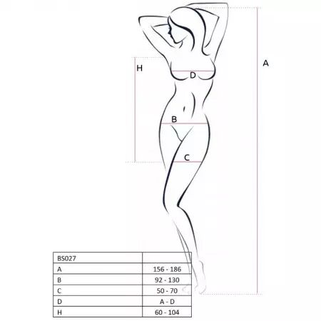 PASSION - FEMME BS027 BODYSTOCKING ROUGE STYLE ROBE TAILLE UNIQUE