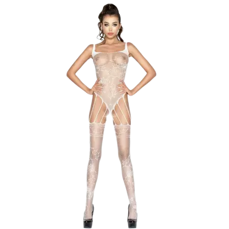 PASSION - FEMME BS034 BODYSTOCKING BLANC TAILLE UNIQUE