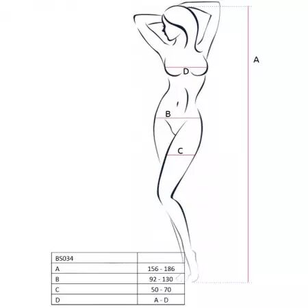 PASSION - FEMME BS034 BODYSTOCKING ROUGE TAILLE UNIQUE