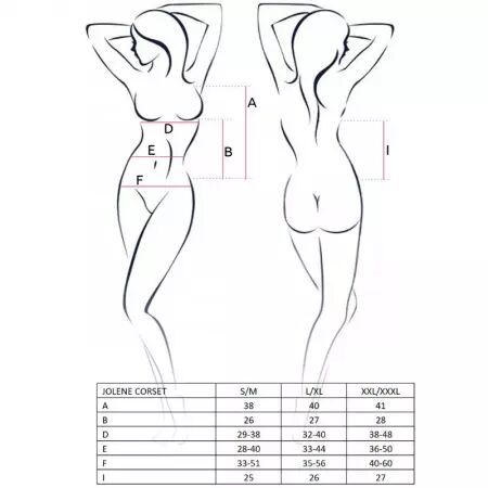 PASSION - FEMME JOLENE CORSET NOIR TAILLE L/XL
