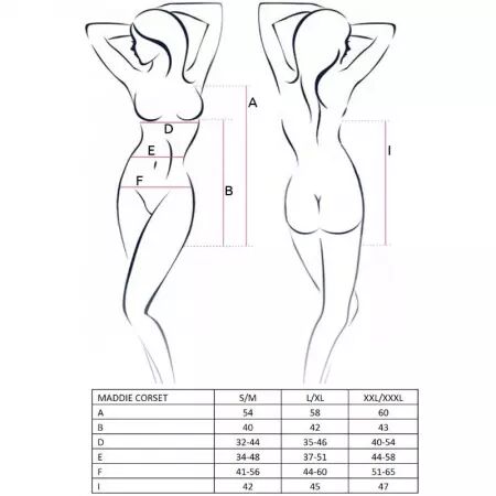 PASSION - FEMME MADDIE CORSET NOIR TAILLE L/XL