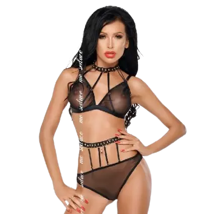 ME-SEDUCE - DOTTY ENSEMBLE DEUX PIÈCES NOIR S/M