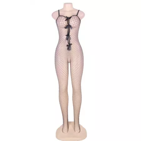 QUEEN LINGERIE - BODYSTOCKING AVEC LIENS DANS LE DÉCOLLETÉ S/L