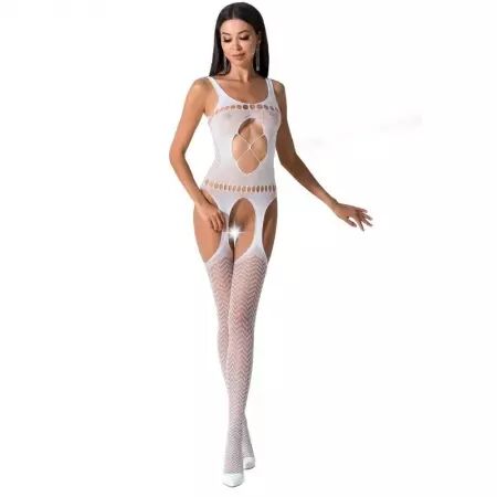 PASSION - FEMME BS057 BODYSTOCKING BLANC TAILLE UNIQUE