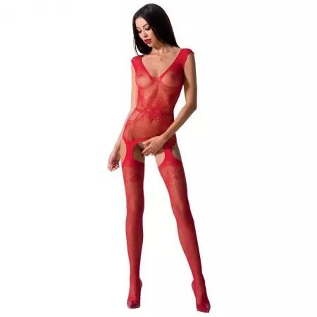 PASSION - FEMME BS062 BODYSTOCKING ROUGE TAILLE UNIQUE