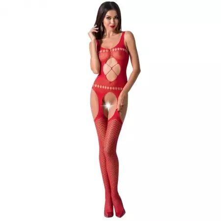PASSION - FEMME BS057 BODYSTOCKING ROUGE TAILLE UNIQUE