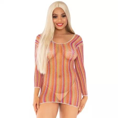 LEG AVENUE - ZIGZAG MINI ROBE MULTICOLORE TAILLE UNIQUE