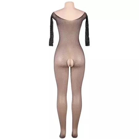 QUEEN LINGERIE - BODYSTOCKING MANCHES LONGUES AVEC DIAMANTS S/L
