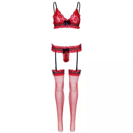 LEG AVENUE - ENSEMBLE TROIS PIÈCES TAILLE UNIQUE - ROUGE