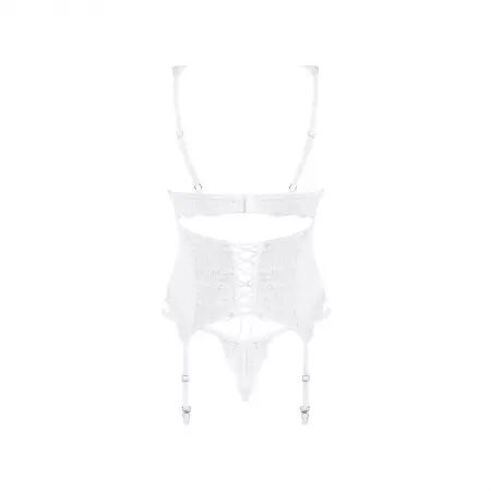 OBSESSIVE - CORSET ET STRING AMOR BLANCO S/M