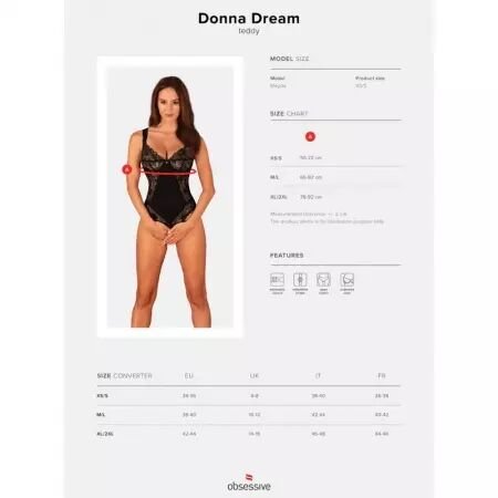 OBSESSIVE - TEDDY SANS CROCHET DONNA DREAM XL/XXL