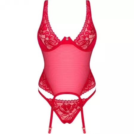 OBSESSIVE - CORSET LACELOVE ROUGE XS/S