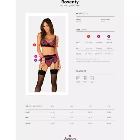 OBSESSIVE - ROSENTY ENSEMBLE TROIS PIÈCES XL/XXL