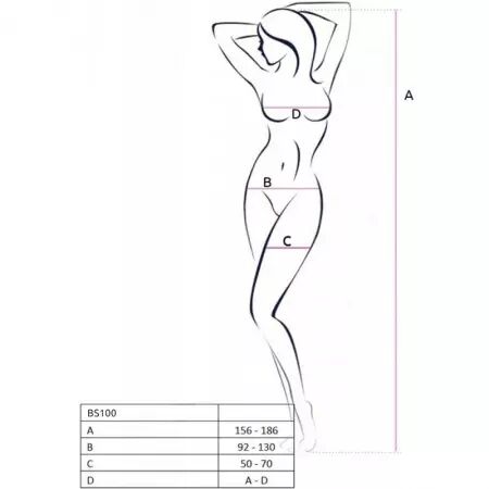 PASSION - BS100 BODYSTOCKING ROUGE TAILLE UNIQUE