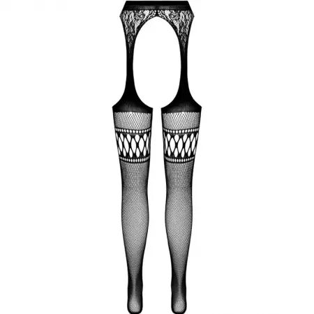 PASSION - COLLANT NOIR AVEC JARRETIÈRE S026 TAILLE UNIQUE