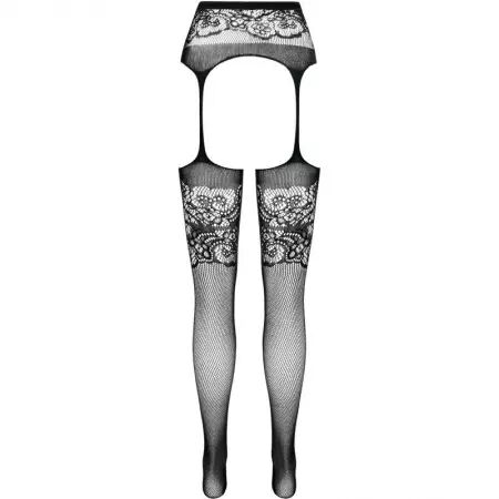 PASSION - S029 COLLANT NOIR AVEC JARRETIÈRE TAILLE UNIQUE