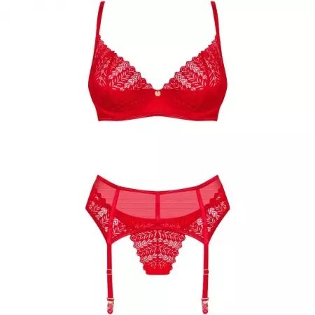 OBSESSIVE - INGRIDIA ENSEMBLE TROIS PIÈCES ROUGE XS/S
