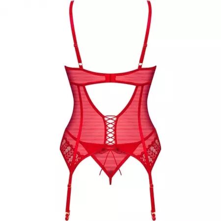 OBSESSIVE - CORSET & STRING INGRIDIA ROUGE XS/S