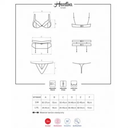 OBSESSIVE - ENSEMBLE HEARTINE TROIS PIÈCES L/XL