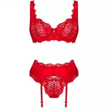 OBSESSIVE - ENSEMBLE AMOR CHERRIS 3 PIÈCES L/XL