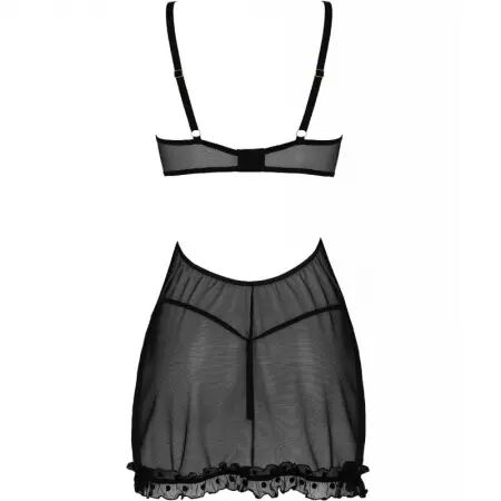 PASSION - CHEMISE ET THONG MARINE NOIR L/XL