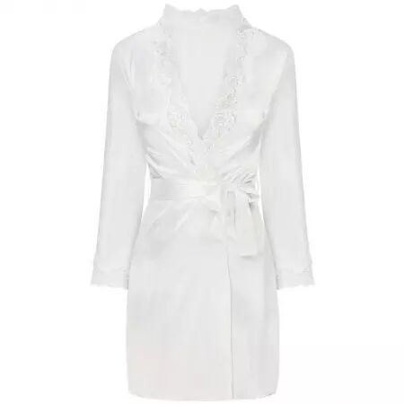 LIVCO CORSETTI FASHION - JACQUELINE LC 90249 ROBE DE CHAMBRE + CHEMISE + CULOTTE ECRU S/M