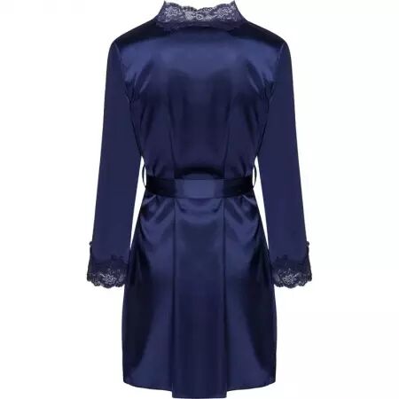 LIVCO CORSETTI FASHION - JACQUELINE LC 90249 ROBE DE CHAMBRE + CHEMISE + CULOTTE BLEU MARINE S/M