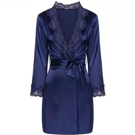 LIVCO CORSETTI FASHION - JACQUELINE LC 90249 ROBE DE CHAMBRE + CHEMISE + CULOTTE BLEU MARINE L/XL