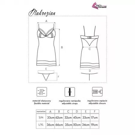 LIVCO CORSETTI FASHION - CHEMISE + CULOTTE MAKREZIAN LC 90545 NOIR