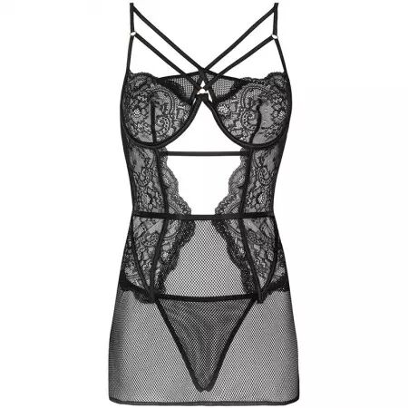 LIVCO CORSETTI FASHION - CHEMISE + CULOTTE BARIRIN LC 90633 NOIR