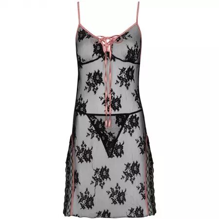 LIVCO CORSETTI FASHION - KARONIN LC 90628 CHEMISE + CULOTTE NOIR