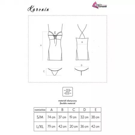 LIVCO CORSETTI FASHION - KARONIN LC 90628 CHEMISE + CULOTTE NOIR