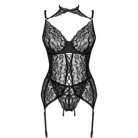 LIVCO CORSETTI FASHION - COLLECTION GIELLANDRA FOR THE SENSES CORSET + CULOTTE NOIR L/XL