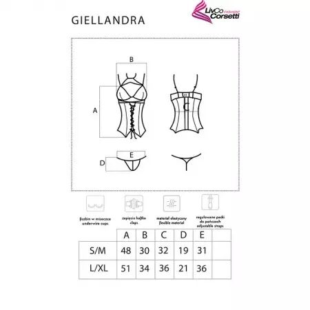 LIVCO CORSETTI FASHION - COLLECTION GIELLANDRA FOR THE SENSES CORSET + CULOTTE NOIR L/XL