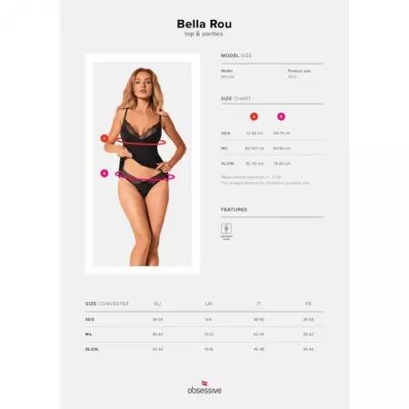OBSESSIVE - HAUT ET CULOTTE BELLA ROU XL/XXL