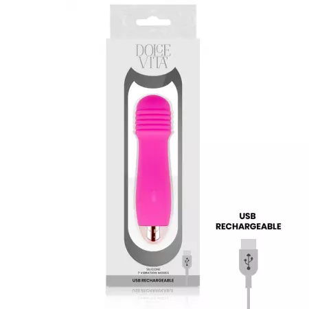 DOLCE VITA - VIBRATEUR RECHARGEABLE TROIS ROSE 7 VITESSES