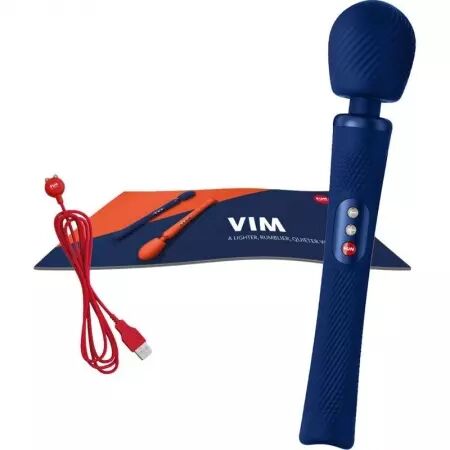 FUN FACTORY - VIM BAGUETTE RUMBLE VIBRANTE RECHARGEABLE EN SILICONE BLEU MINUIT