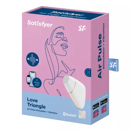 SATISFYER - STIMULATEUR ET VIBRATEUR AIR LOVE TRIANGLE BLANC