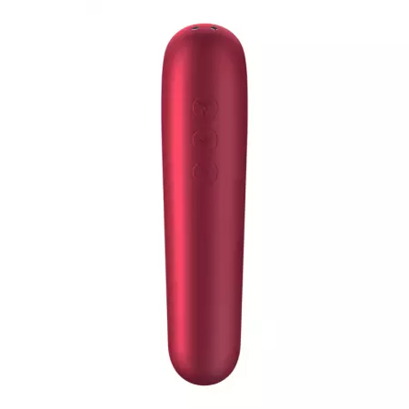 SATISFYER - VIBRATEUR ET ASPIRATION DUAL LOVE AVEC AIR PULSÉ ROUGE