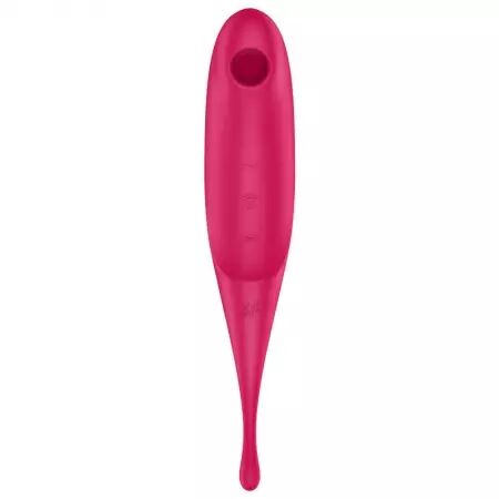 SATISFYER - STIMULATEUR ET VIBRATEUR TWIRLING PRO AIR PULSE ROUGE