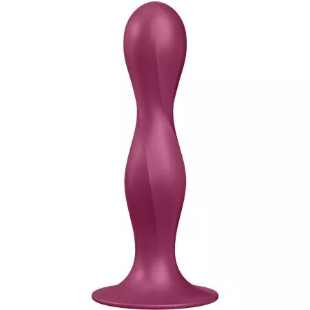 SATISFYER - GODE EN SILICONE DOUBLE BALL-R GRENAT