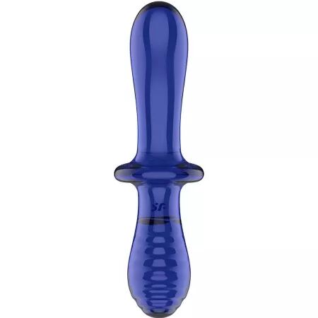 SATISFYER - GODE DOUBLE CRISTAL BLEU