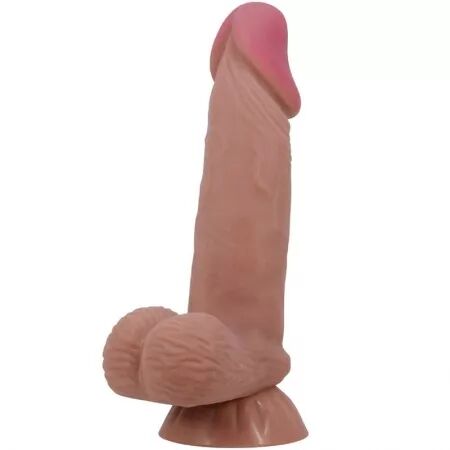 PRETTY LOVE - SÉRIE SLIDING SKIN GODE RÉALISTE AVEC VENTOUSE COULISSANTE PEAU BRUN 19,4 CM