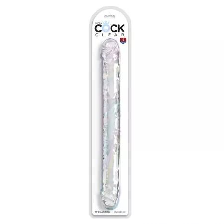 KING COCK - DOUBLE TROUBLE DOUBLE GODE 46 CM TRANSPARENT
