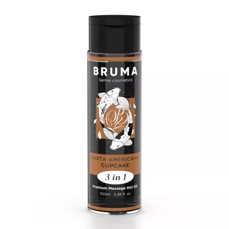 BRUMA - HUILE DE MASSAGE PREMIUM EFFET CHALEUR SAVEUR CUPCAKE 3 EN 1 - 100 ML