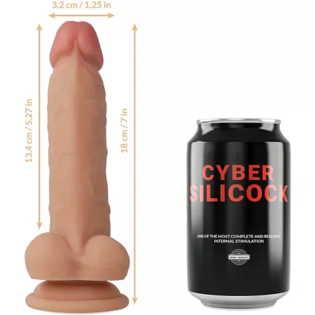 CYBER SILICOCK - STRAP-ON JUDE SILICONE LIQUIDE AVEC 3 ANNEAUX GRATUITS 18 CM -O- 3.2 CM