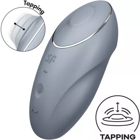 SATISFYER - TAP & CLIMAX 1 VIBRATEUR LAY-ON GRIS