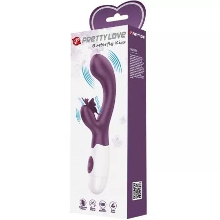 PRETTY LOVE - BUTTERFLY KISS VIBRATEUR RABBIT ET STIMULATEUR DE POINT G VIOLET