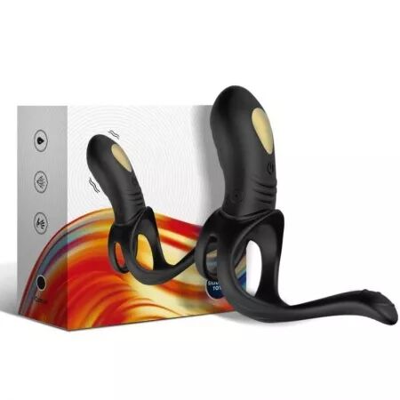 ARMONY - VIBRATEUR JUMPER RING POUR COUPLES & PLUG ANAL NOIR